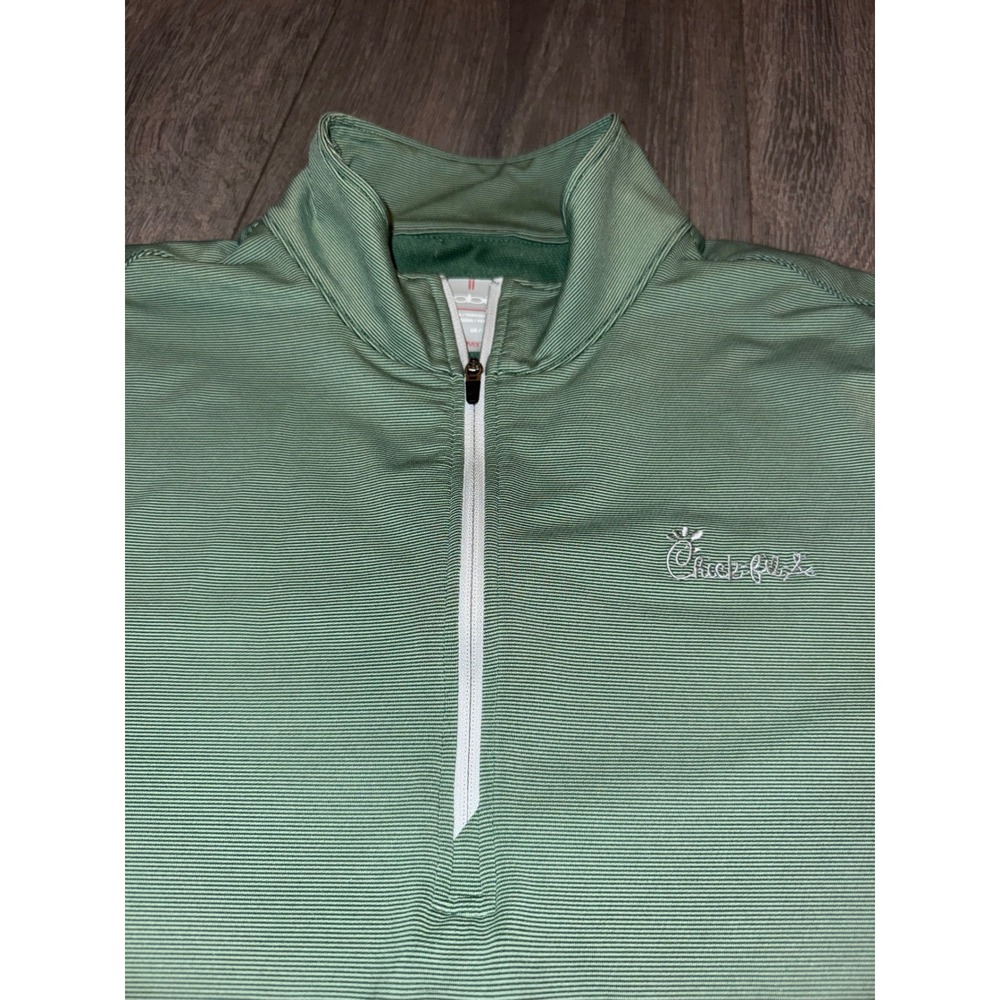Oobe Chick-fil-A Green Striped Quarter Zip Hydrovent Pullover Mens XL